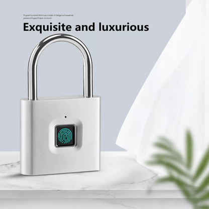 Mini Smart Fingerprint Padlock IP56 Splash Protection Security Antitheft Keyless Battery Powered USB Rechargeable Suitcase Luggage Backbag Door Lock