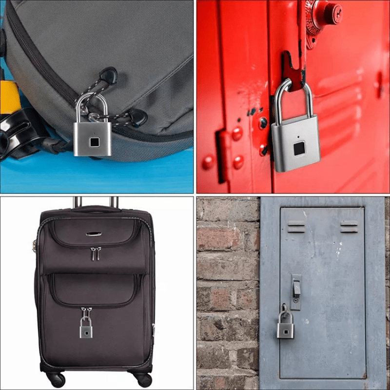 Mini Smart Fingerprint Padlock IP56 Splash Protection Security Antitheft Keyless Battery Powered USB Rechargeable Suitcase Luggage Backbag Door Lock