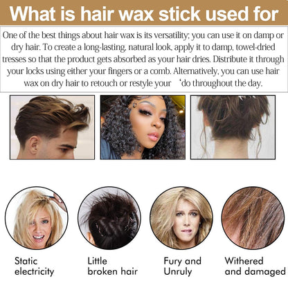 Wax Stick, Flyaways Styling Wax Stick for Hair Edge Control and Hair Styling, Children's Hair Styling Wax Stick