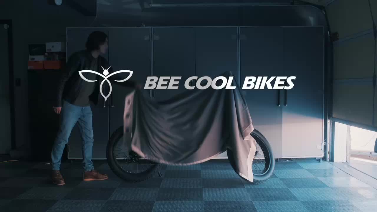 BeeCool Full Black Bee Challenger Long Range Full Suspension Electric Bike, 750W Motorcycle eBike, 100MI Range, 48V 30Ah Battery 24"x4" Fat Tire, 400LBS Payload, 20MPH, 7 Speed, Hydraulic Brakes