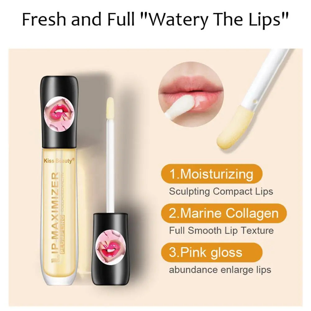 Liquid Lip Plumper Plumping Lip Gloss,Clear Lip Oil Waterproof Moisturize Long Lasting Nutritious Lip Plumper Makeup Skin Care