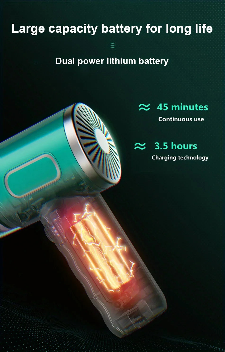 Aspirador de carro portátil sem fio, sem fio, portátil, automático, uso duplo, mini, eletrodoméstico