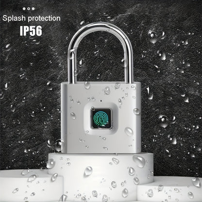 Mini Smart Fingerprint Padlock IP56 Splash Protection Security Antitheft Keyless Battery Powered USB Rechargeable Suitcase Luggage Backbag Door Lock