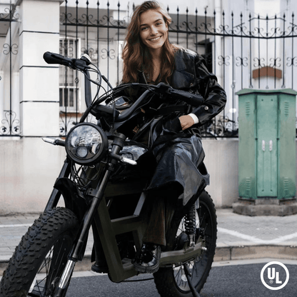 BeeCool Full Black Bee Challenger Long Range Full Suspension Electric Bike, 750W Motorcycle eBike, 100MI Range, 48V 30Ah Battery 24"x4" Fat Tire, 400LBS Payload, 20MPH, 7 Speed, Hydraulic Brakes