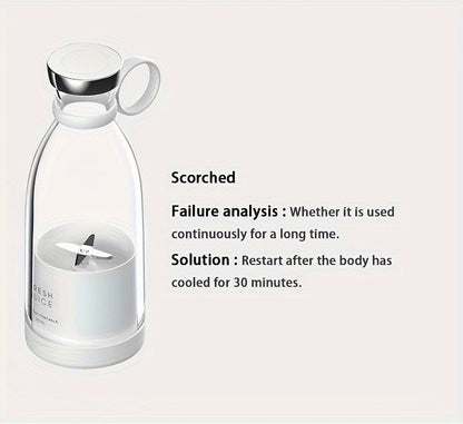 [Portable Fruit Blender] Wireless Mini Fruit Blender Juicer - 350ML Portable Electric, Perfect for On-the-Go!